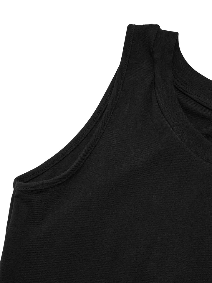 Tank Preppy Fabric Splicing Layered Ruffle Drop-Waist Mini Dresses