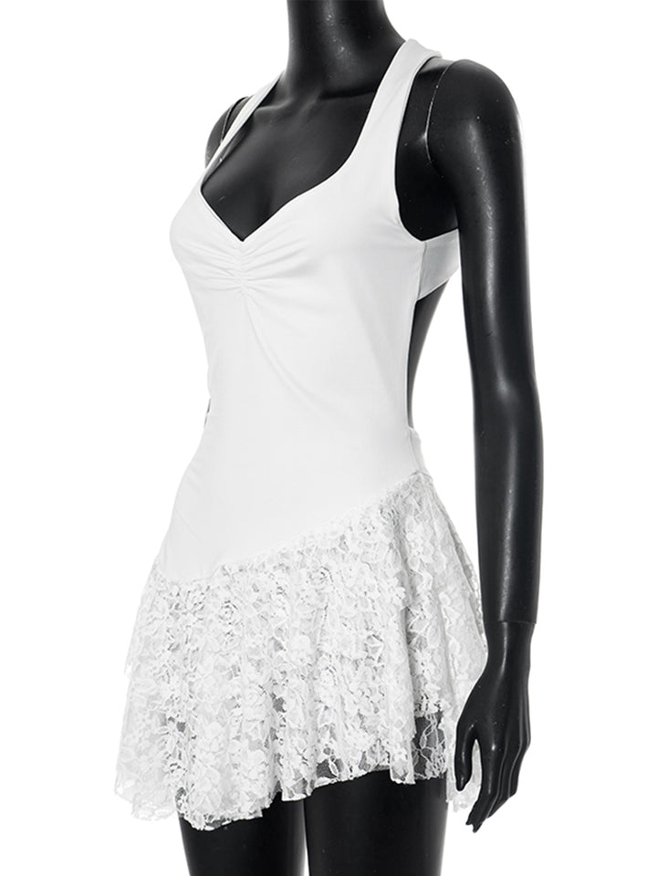 Una línea elegante sin nuclear ruchada mini mini vestido