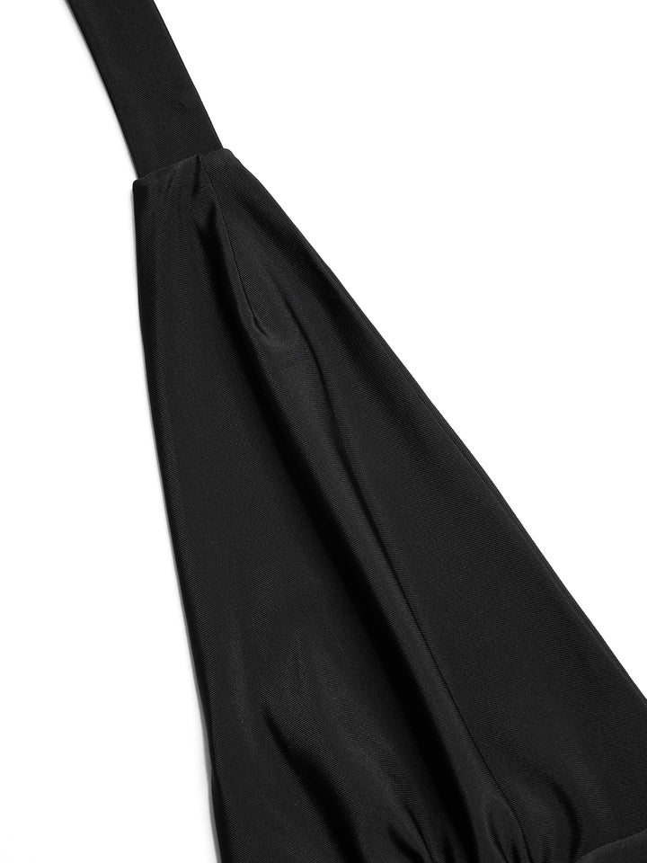 Jersey sin espalda Cuello, Neck Sleeveless, una línea mini mujer vestido