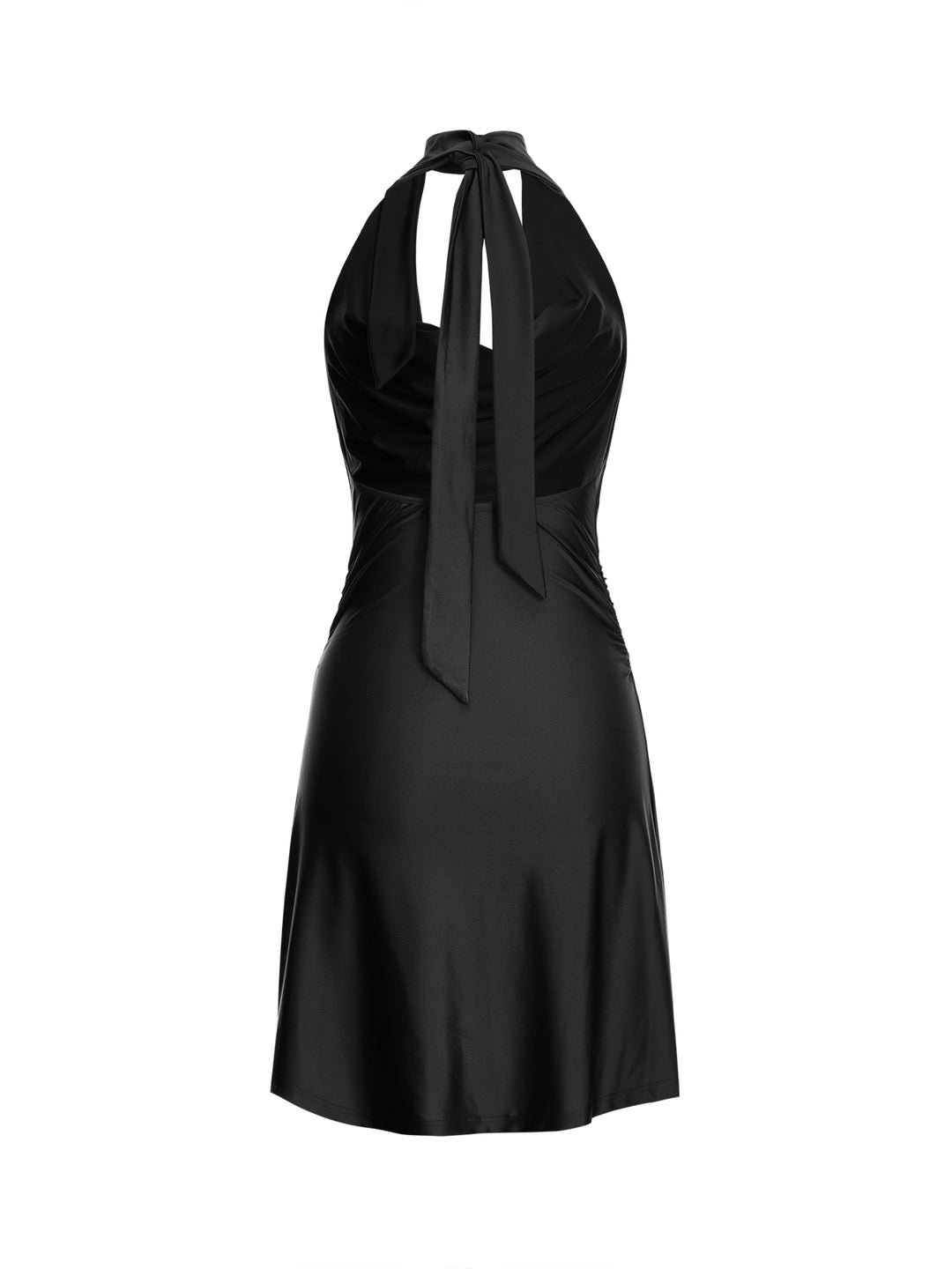 Casual Plain Cowl Neck Regular Sleeveless Women Dress -