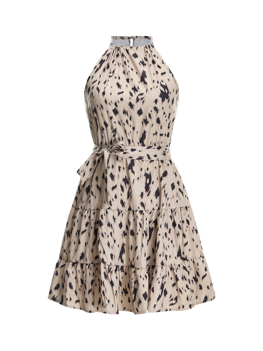 Party Ruched Tied Halter Mini Women Dress
