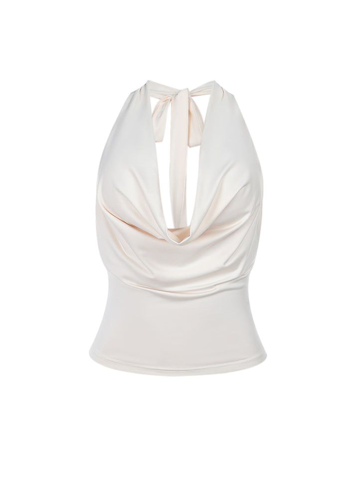 Túnica Elegante Camiseta de tanques de Halter Halter Mujeres sin espalda y Camis