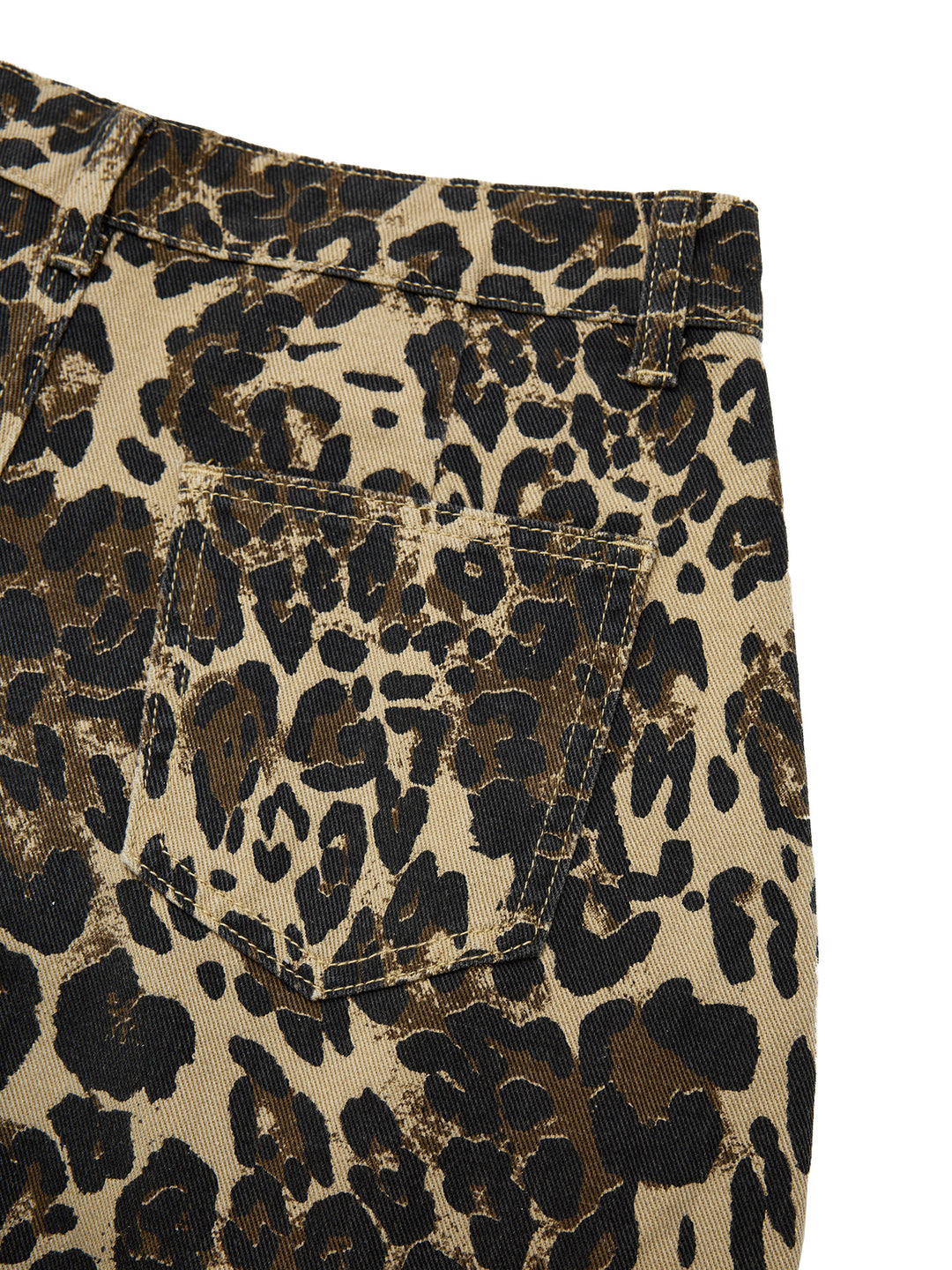 Print de léopard décontracté baggy jeans de longues femmes